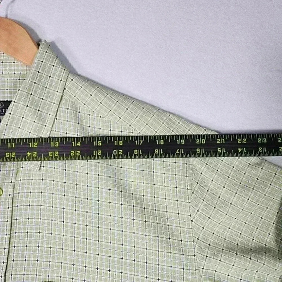 BUGATCHI Men's Dress Shirt XL Long Sleeve Woven Plaid Green - Picture 9 of 16